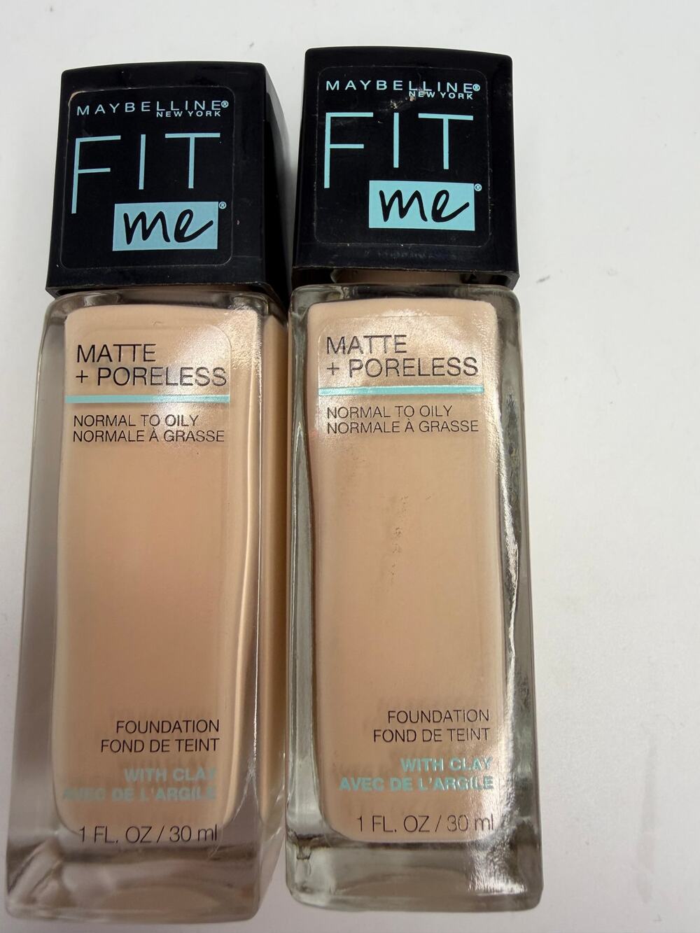 NEW Maybelline Fit Me Matte Poreless Foundation 102 Fair Porcelain Lot of 2 1oz